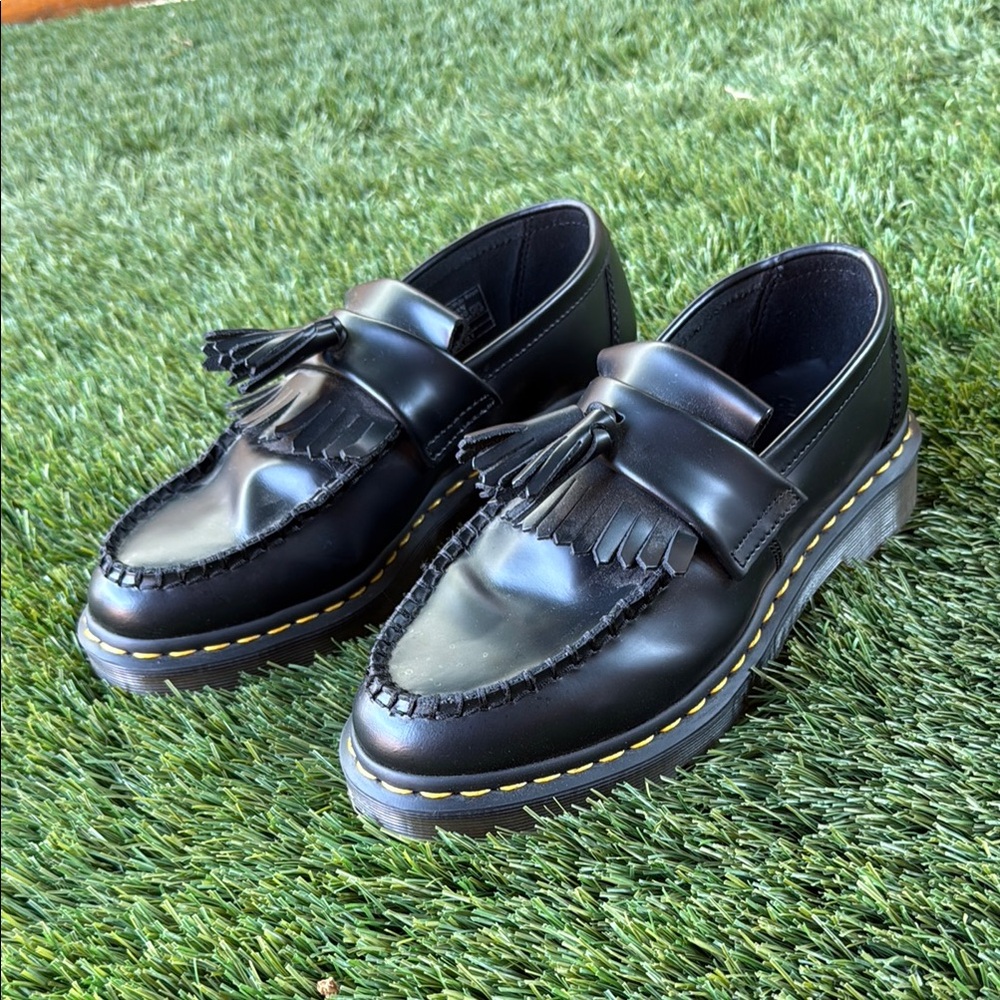 Dr. Martens Black Leather Tassel Loafers